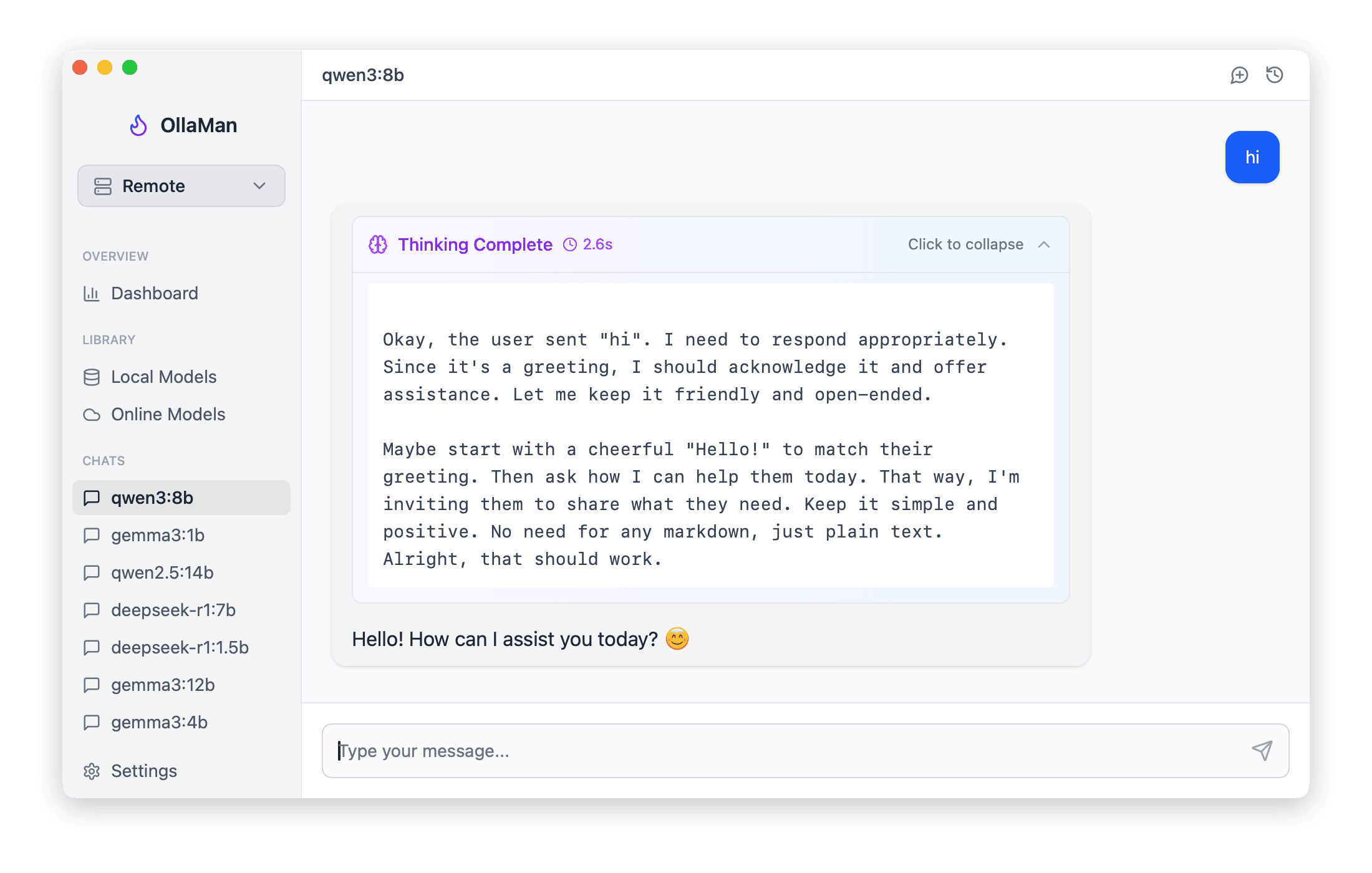 Interactive Chat Interface