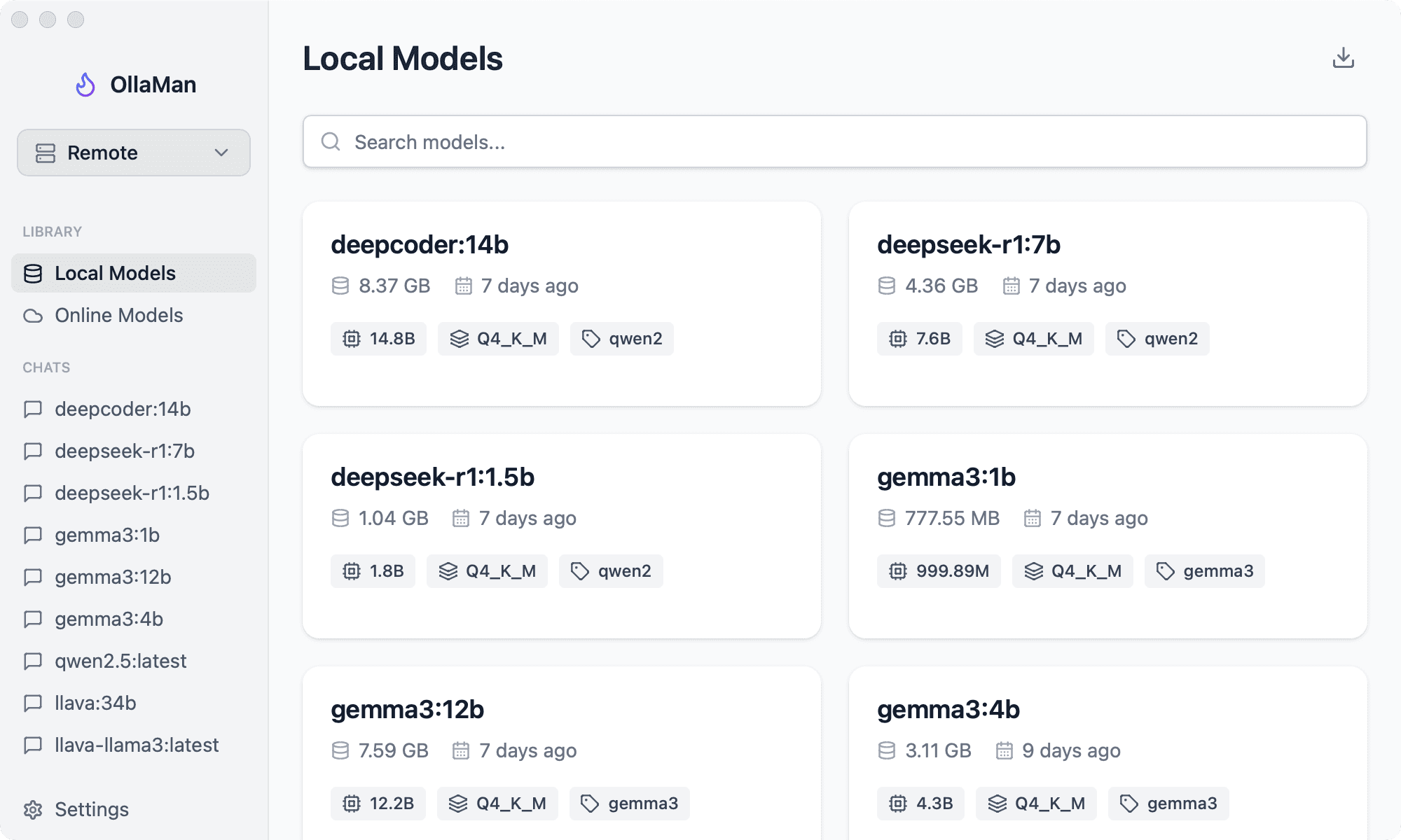 OllaMan Application Preview