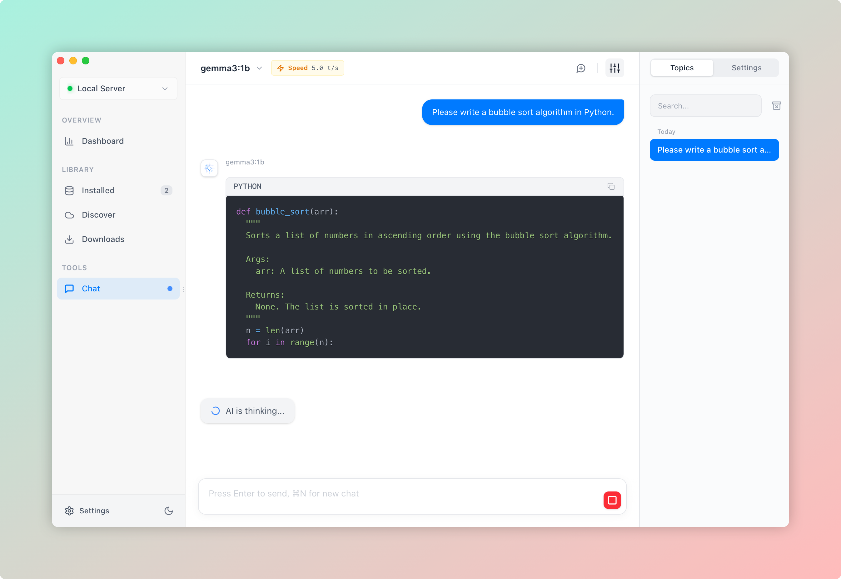 Chat Interface Example