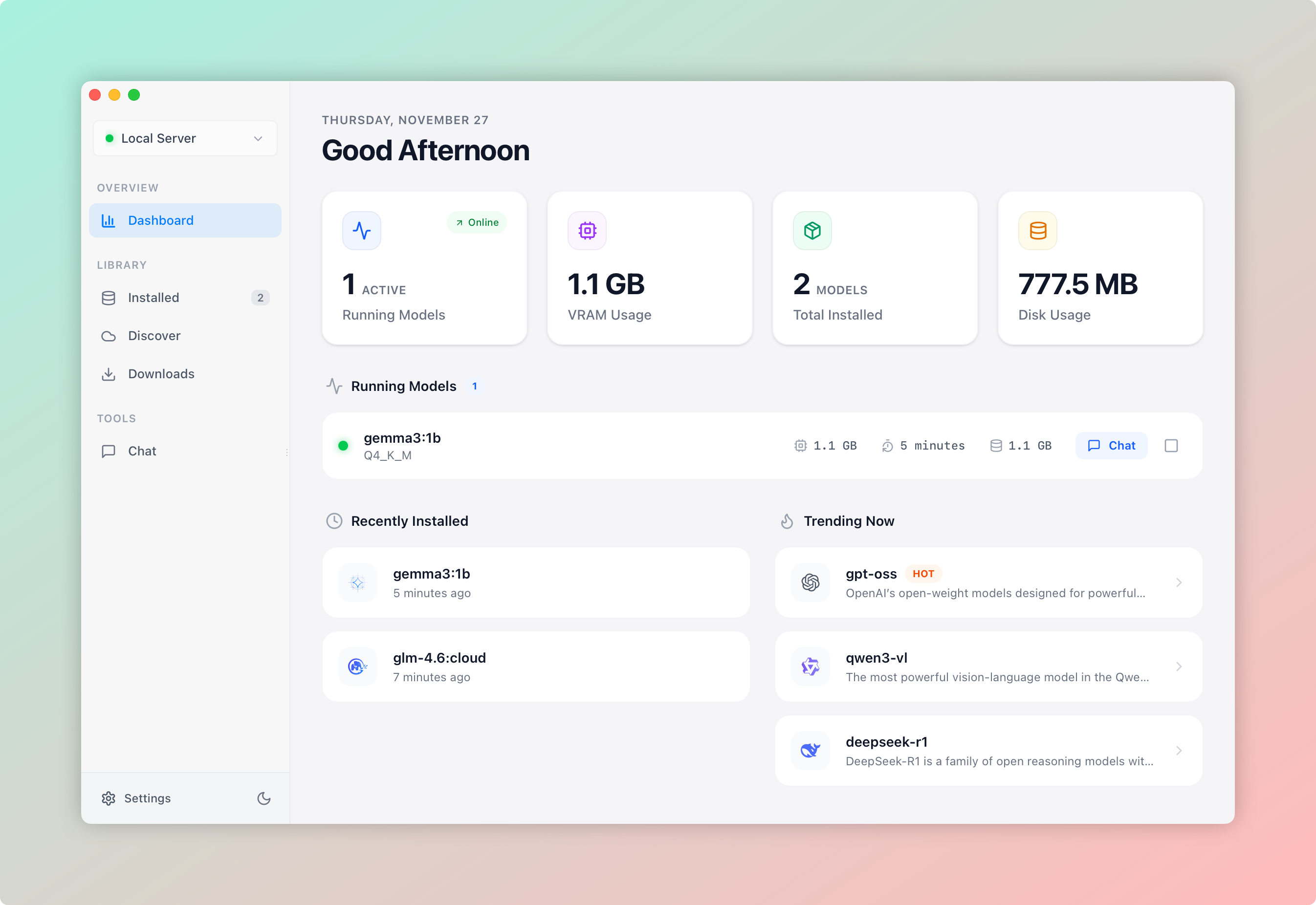Dashboard Interface