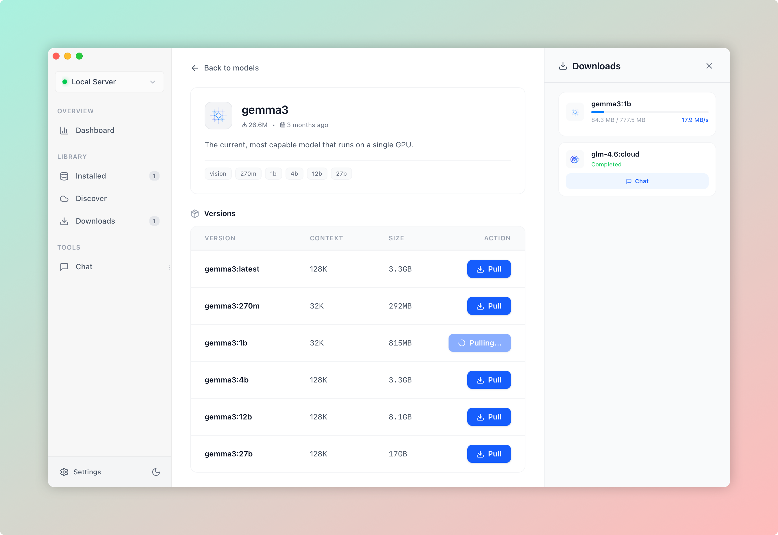 Download Manager Interface