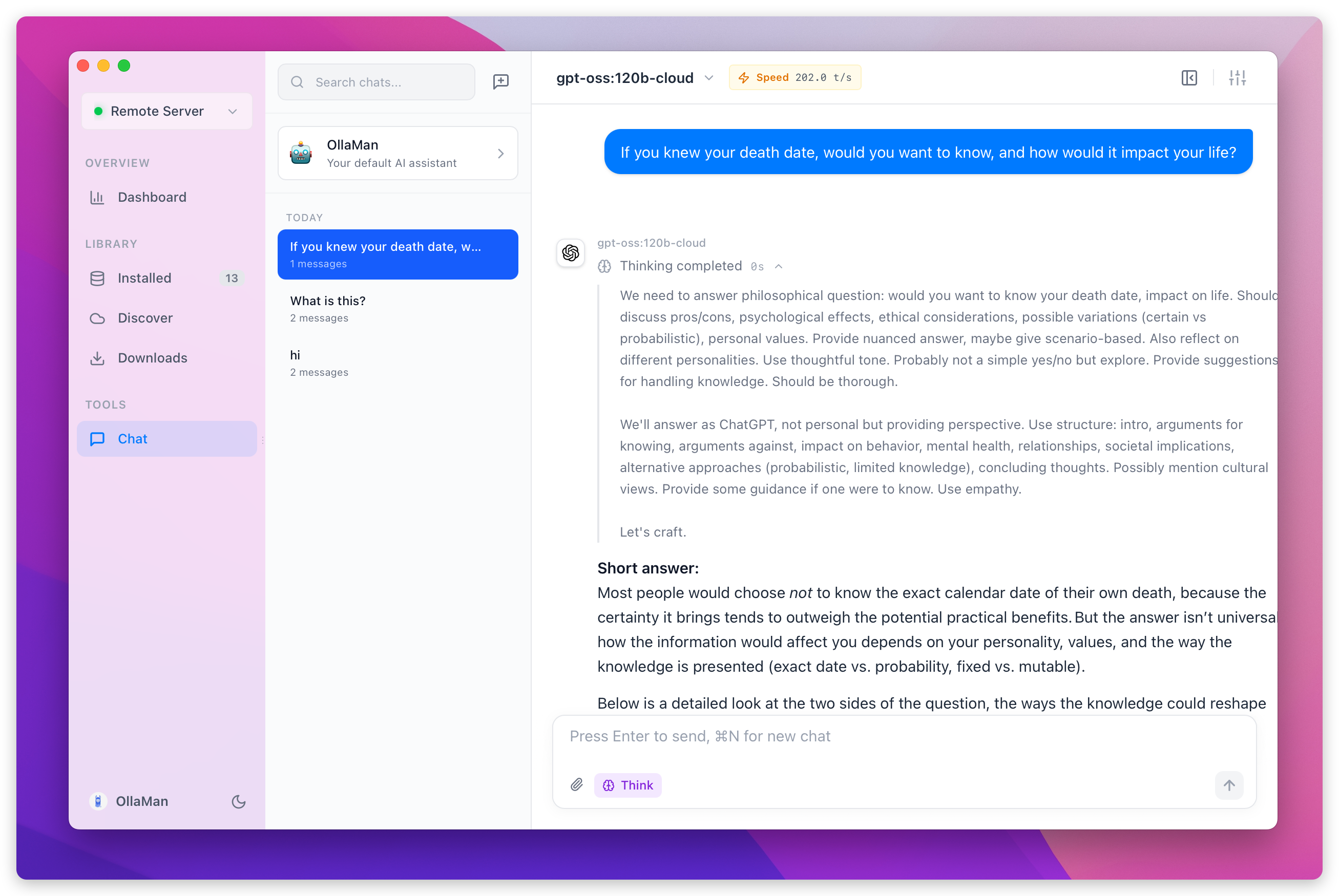 Thinking Mode UI